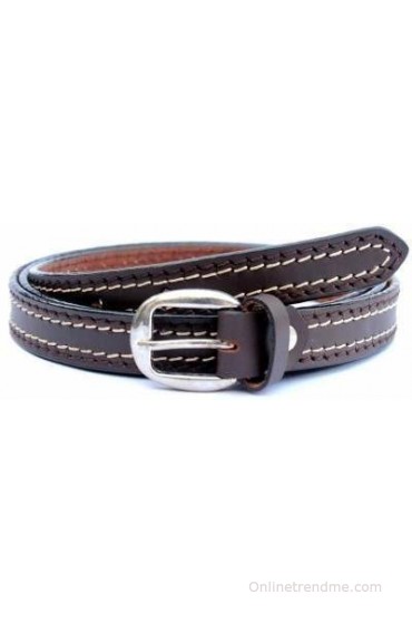 Tops Men, Women Casual Brown Genuine Leather Belt(Brown)